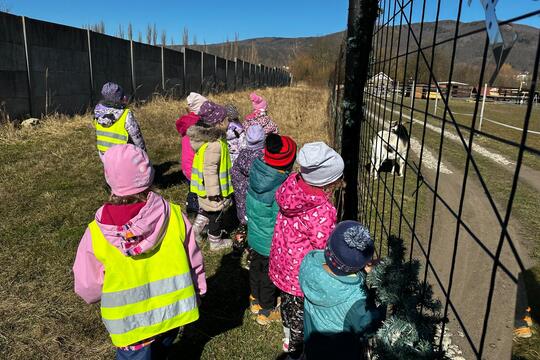 Ježečci z MŠ Soběchleby chodí za zvířaty 1